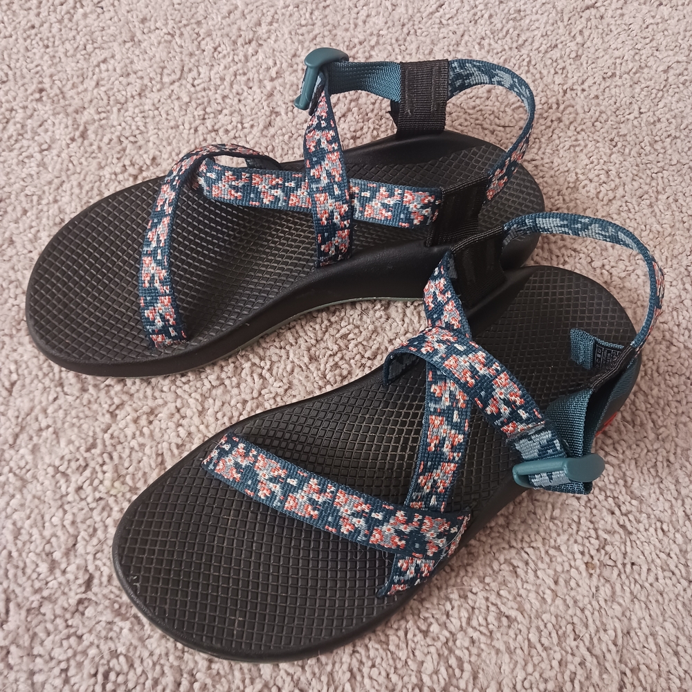 3/$10 DEAL Chaco Z1 Classic Trellis Teal Black Athletic Sandals Shoes Women's